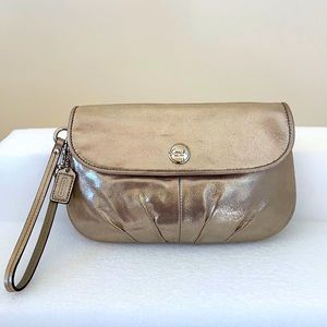 Coach Gold Metallic Wristlet